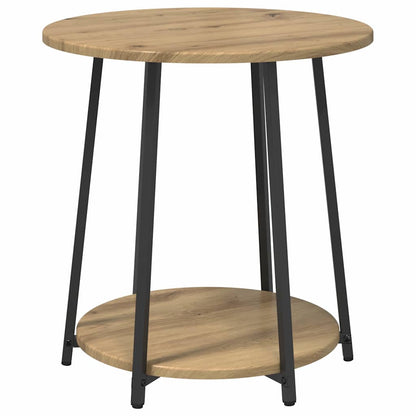 Side Table Set 2 pcs Artisan Oak and Black 50 x 50 x 51 cm