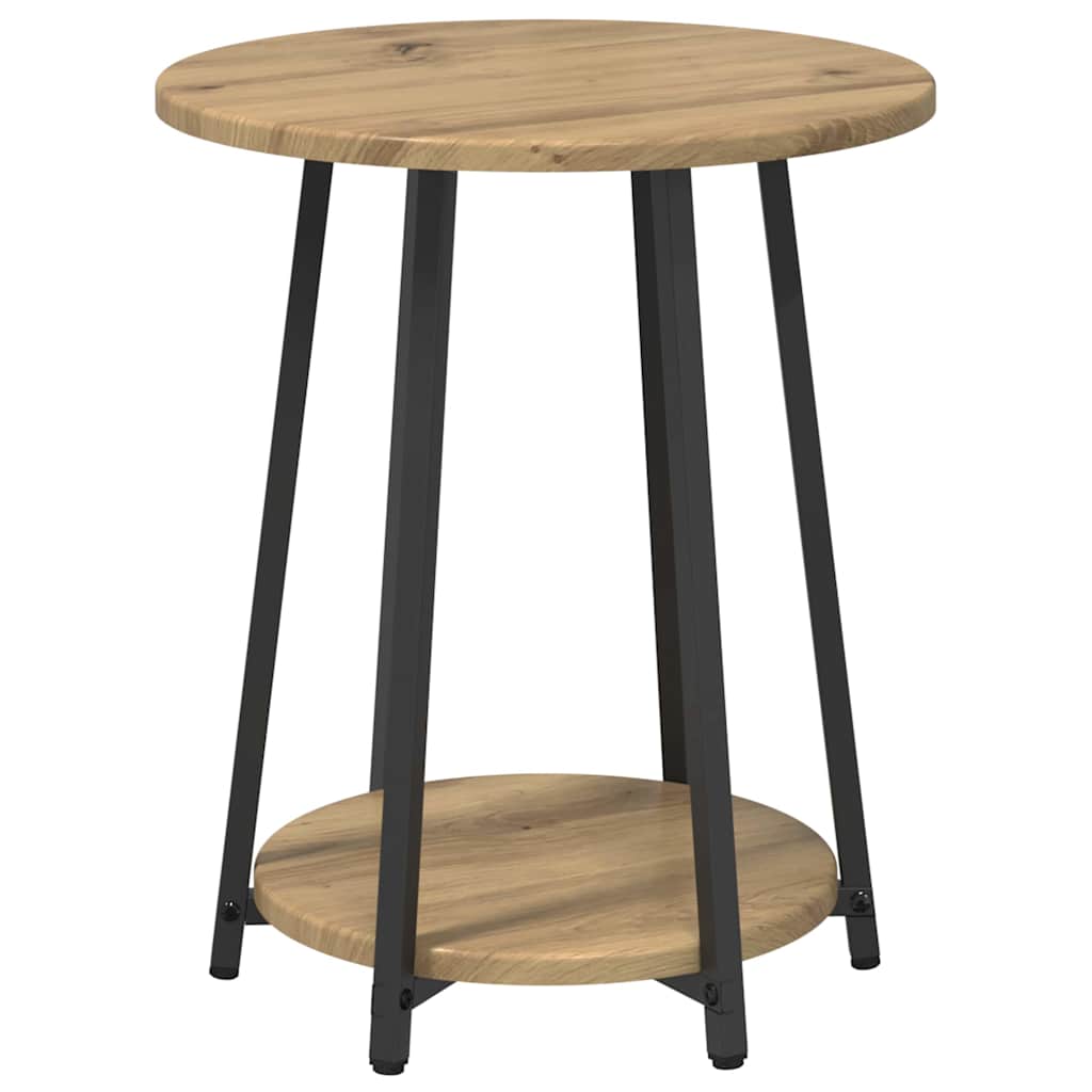 Side Table Set 2 pcs Artisan Oak and Black 50 x 50 x 51 cm