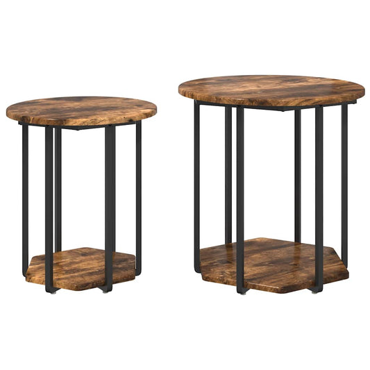 Side Table Set 2 pcs Brown 50 x 50 x 50.5 cm