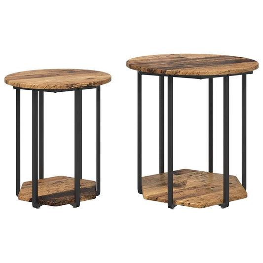 Side Table Set 2 pcs Brown 50 x 50 x 50.5 cm