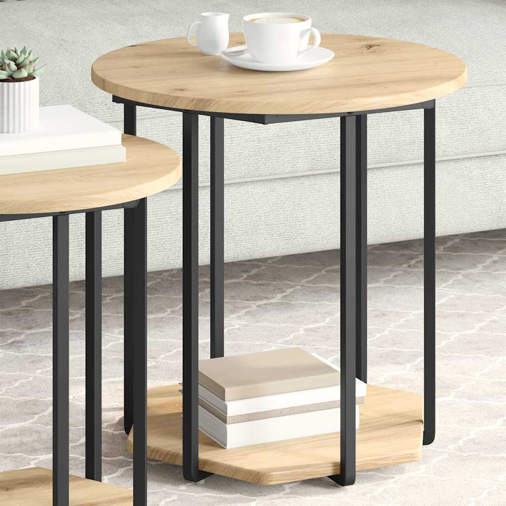 Side Table Set 2 pcs Brown 50 x 50 x 50.5 cm