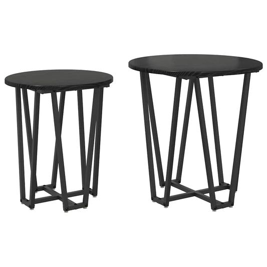 Side Table Set 2 pcs Black Oak 50 x 50 x 50.5 cm