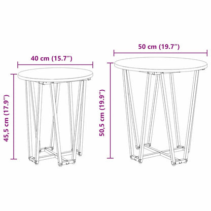Side Table Set 2 pcs Grey Sonoma and Black