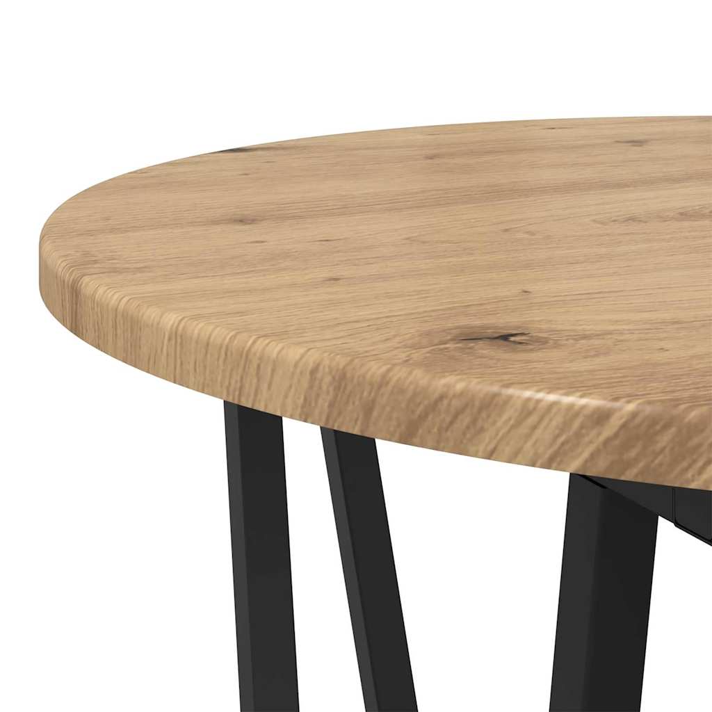 Side Table Set 2 pcs Artisan Oak and Black 50 x 50 x 50.5 cm