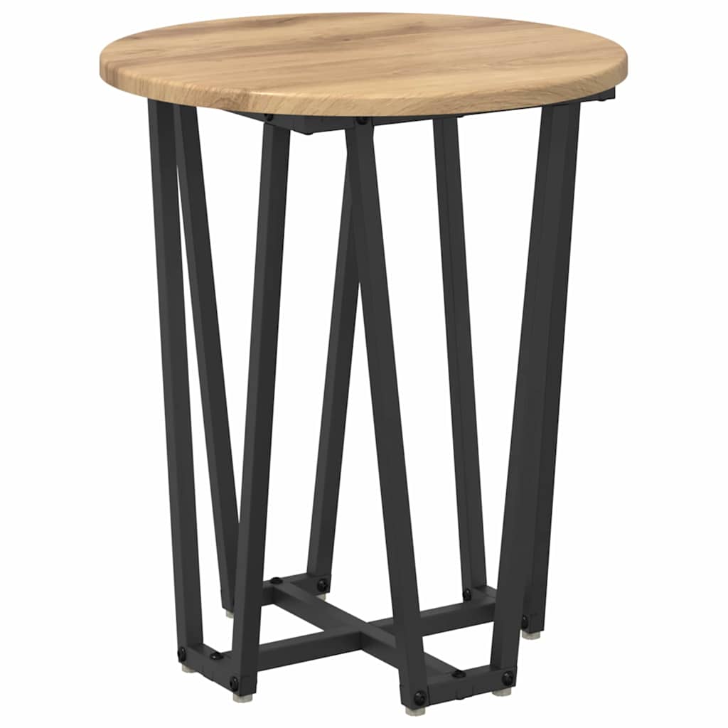 Side Table Set 2 pcs Artisan Oak and Black 50 x 50 x 50.5 cm