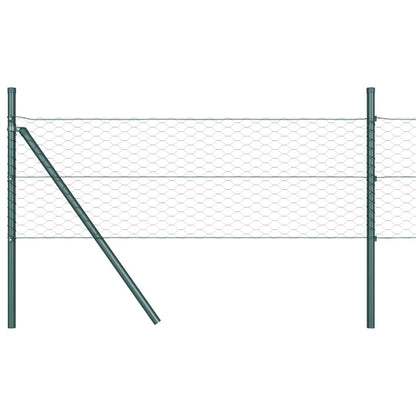 Hexagonal Fence Ground Fix 10 x 0.5 m PVC-Coated Steel Green