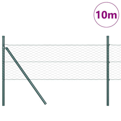 Hexagonal Fence Ground Fix 10 x 0.5 m PVC-Coated Steel Green
