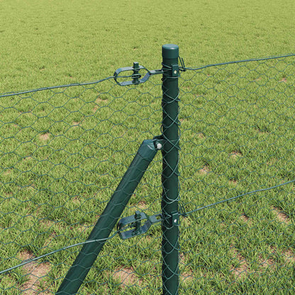 Hexagonal Fence Ground Fix 10 x 0.6 m PVC-Coated Steel Green