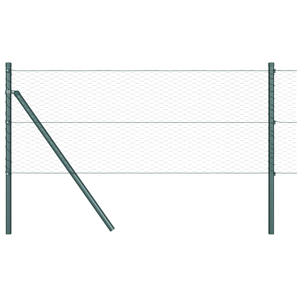 Hexagonal Fence Ground Fix 10 x 0.6 m PVC-Coated Steel Green