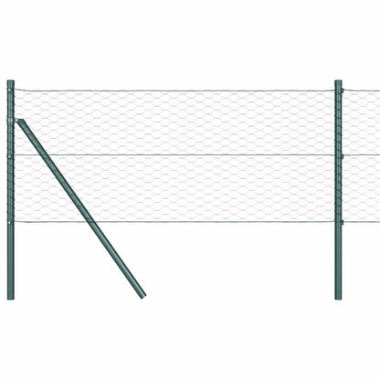Hexagonal Fence Ground Fix 10 x 0.6 m PVC-Coated Steel Green