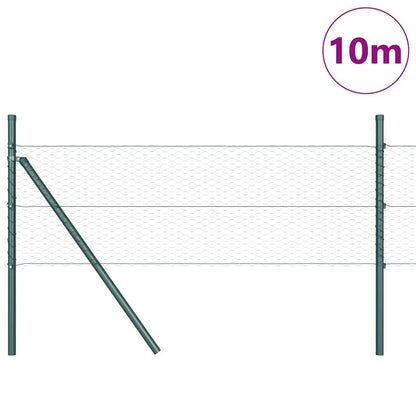 Hexagonal Fence Ground Fix 10 x 0.8 m PVC-Coated Steel Green
