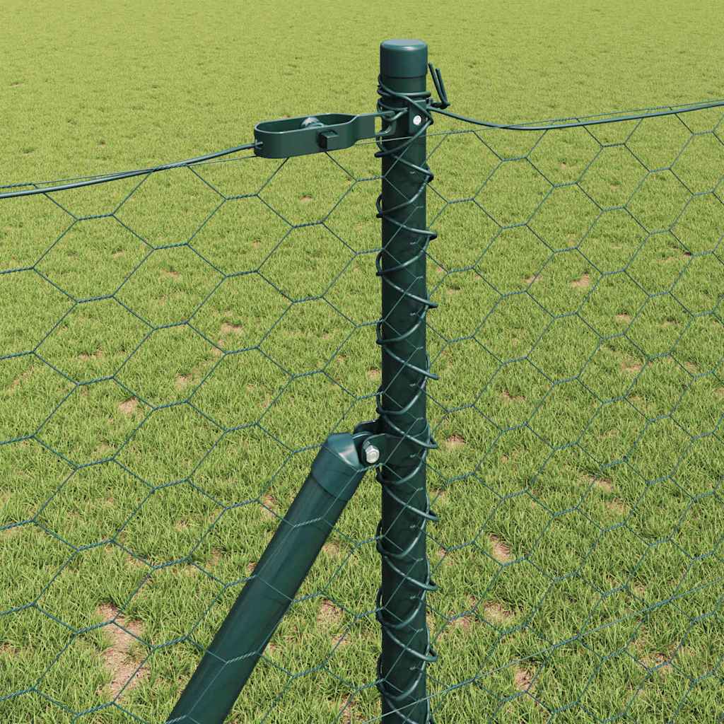 Hexagonal Fence Ground Fix 10 x 1.2 m PVC-Coated Steel Green