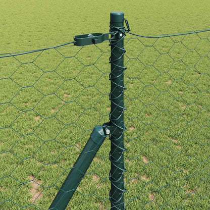 Hexagonal Fence Ground Fix 10 x 1.2 m PVC-Coated Steel Green