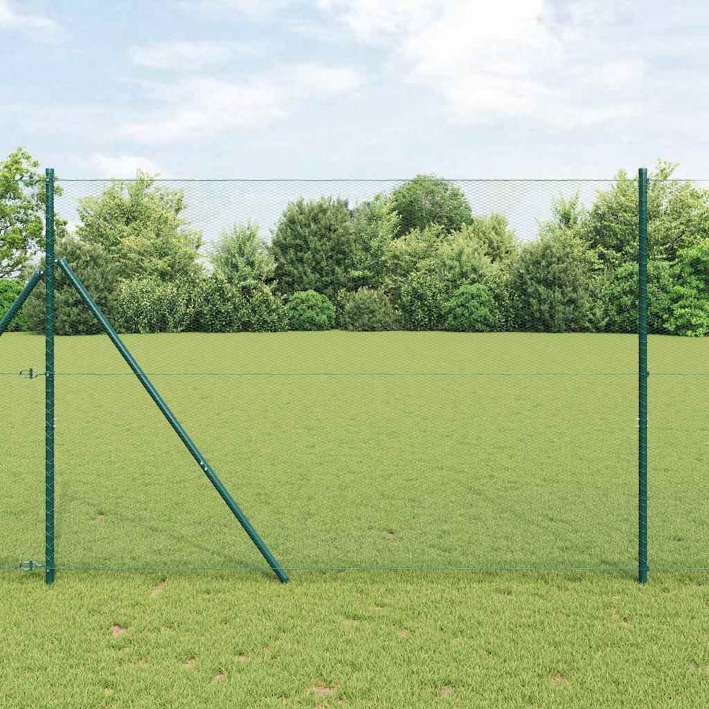 Hexagonal Fence Ground Fix 10 x 1.5 m PVC-Coated Steel Green
