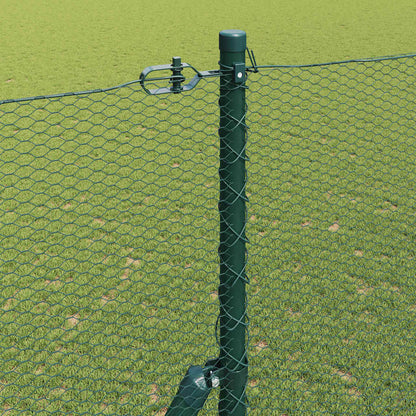 Hexagonal Fence Ground Fix 10 x 1.6 m PVC-Coated Steel Green