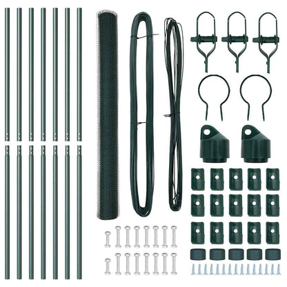 Hexagonal Fence Ground Fix 10 x 1.6 m PVC-Coated Steel Green