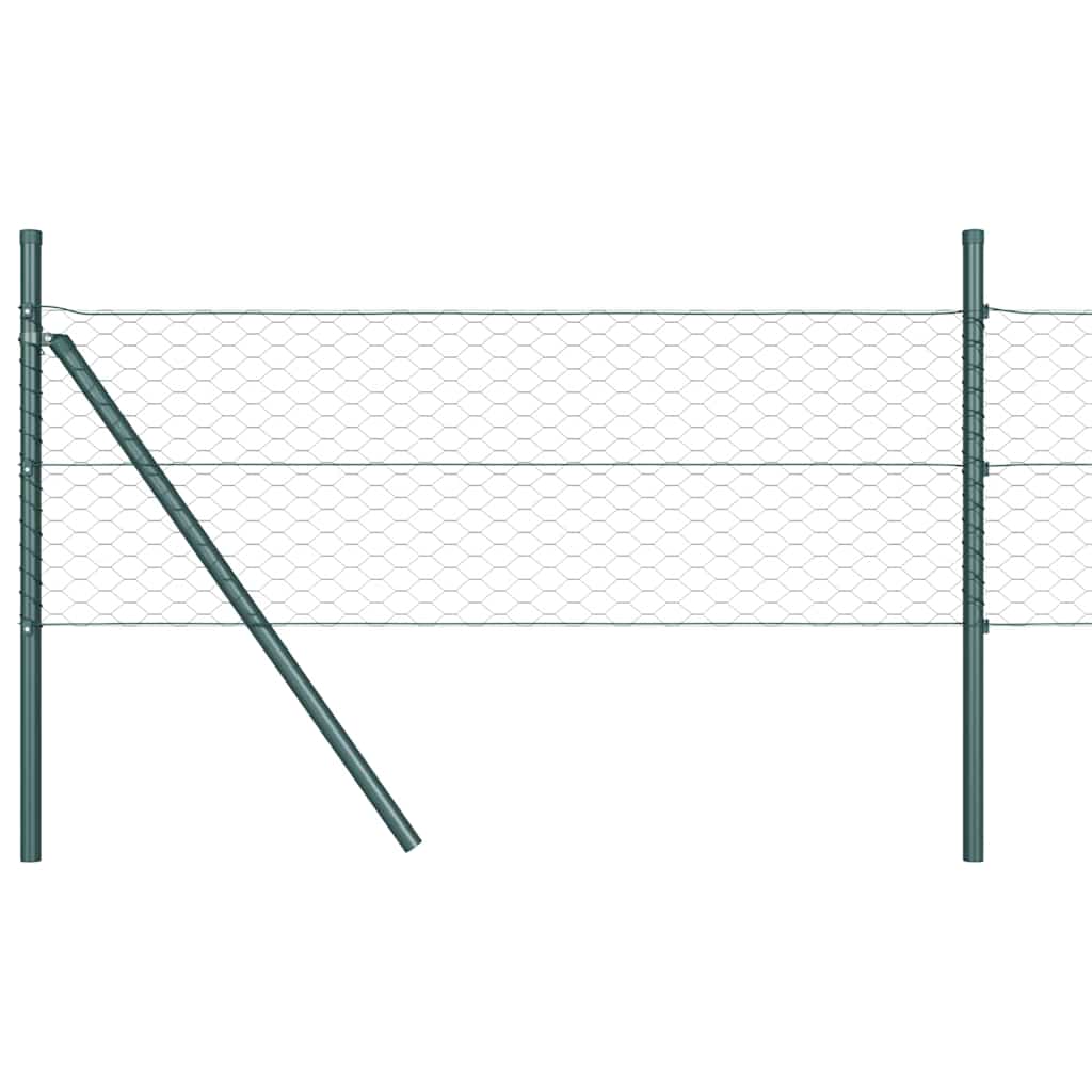 Hexagonal Fence Ground Fix 25 x 0.4 m PVC-Coated Steel Green