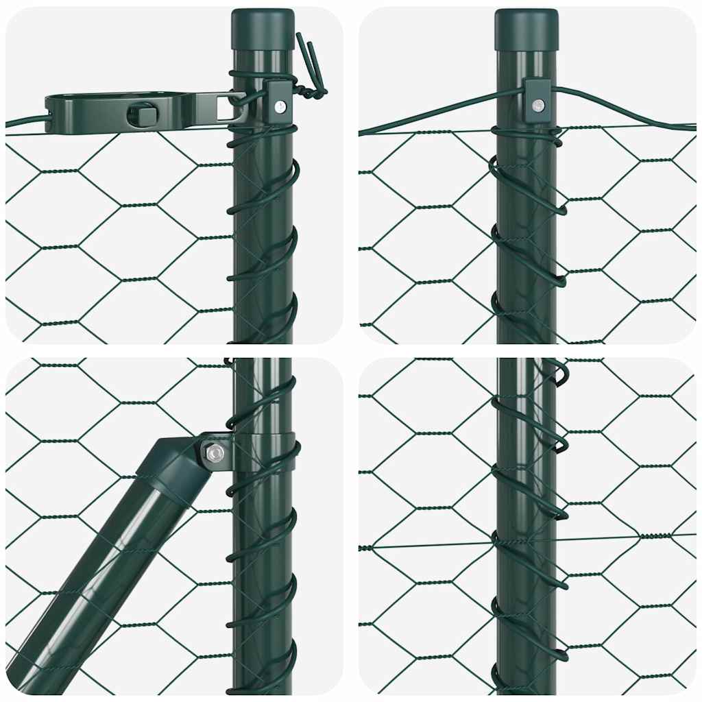 Hexagonal Fence Ground Fix 25 x 0.5 m PVC-Coated Steel Mesh