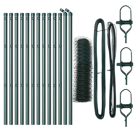 Hexagonal Fence Ground Fix 25 x 0.5 m PVC-Coated Steel Mesh