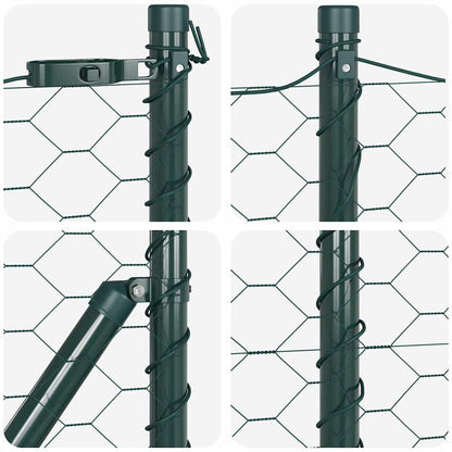 Hexagonal Fence Ground Fix 25 x 0.6 m PVC-Coated Steel Green