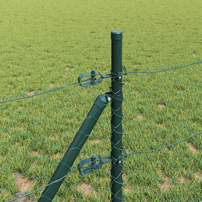 Hexagonal Fence Ground Fix 25 x 0.6 m PVC-Coated Steel Green