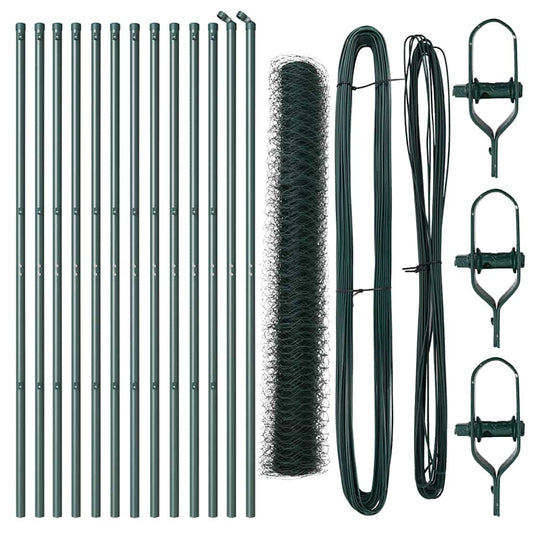 Hexagonal Fence Ground Fix 25 x 1 m PVC-Coated Steel Mesh