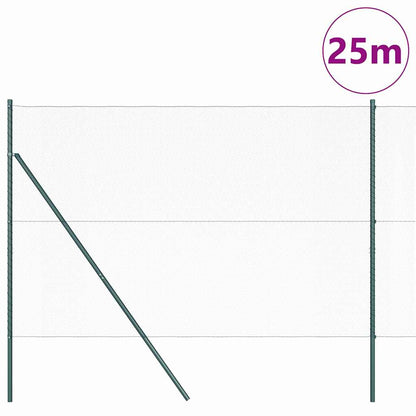 Hexagonal Fence Ground Fix 25 x 1.6 m PVC-Coated Steel Green