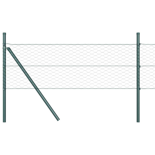 Hexagonal Fence Ground Fix 50 x 0.4 m PVC-Coated Steel Green