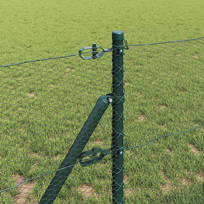 Hexagonal Fence Ground Fix 50 x 0.5 m PVC-Coated Steel Green
