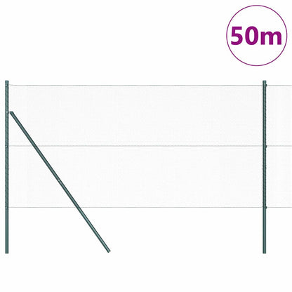 Hexagonal Fence Ground Fix 50 x 1.4 m PVC-Coated Steel Green