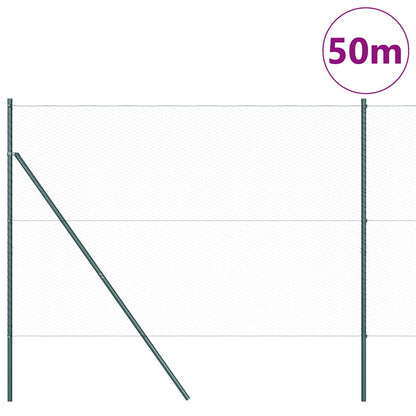 Hexagonal Fence Ground Fix 50 x 1.6 m PVC-Coated Steel Green