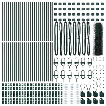 Hexagonal Fence Ground Fix 100 x 0.5 m PVC-Coated Steel Green