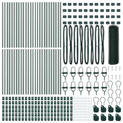 Hexagonal Fence Ground Fix 100 x 0.8 m PVC-Coated Steel Green