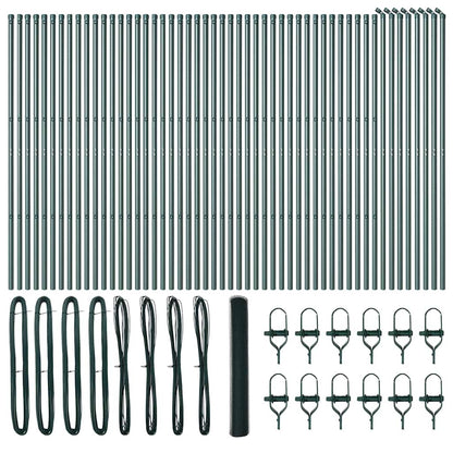 Hexagonal Fence Ground Fix 100 x 1 m PVC-Coated Steel Green