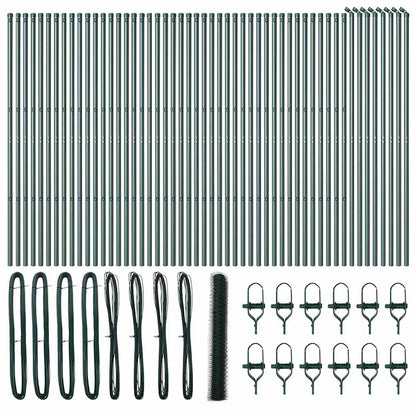 Hexagonal Fence Ground Fix 100 x 1 m PVC-Coated Steel Green