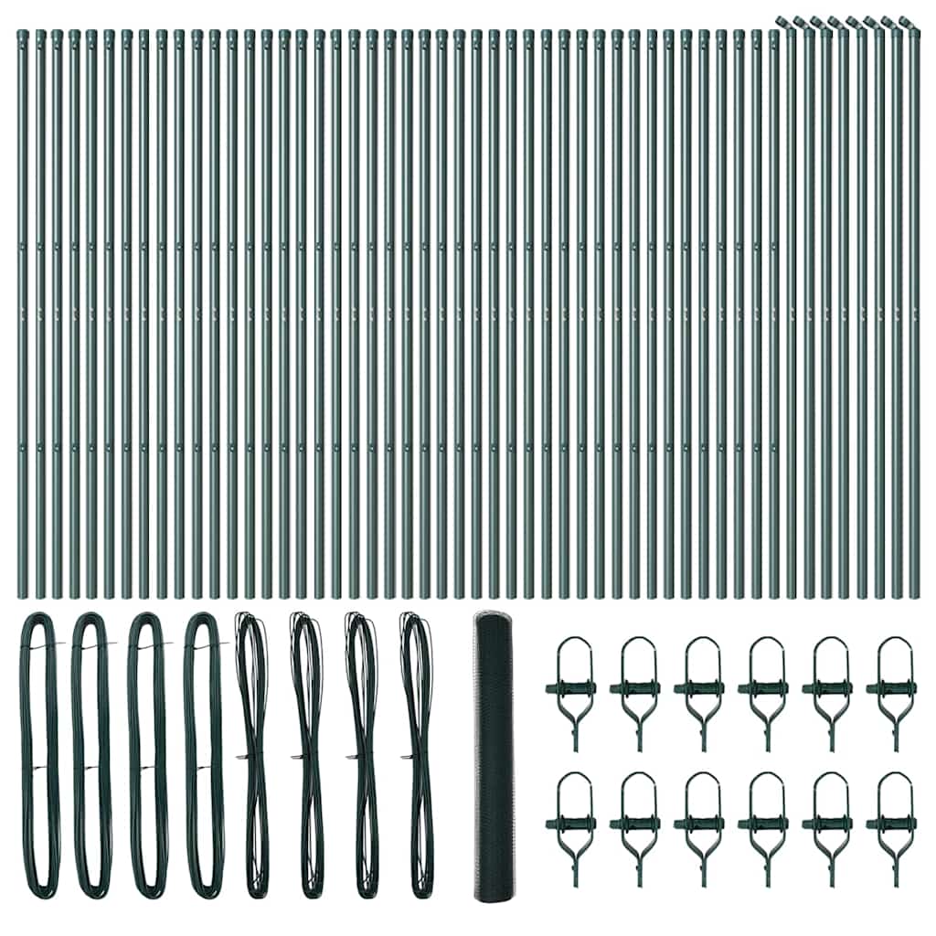 Hexagonal Fence Ground Fix 100 x 1.2 m PVC-Coated Steel Green