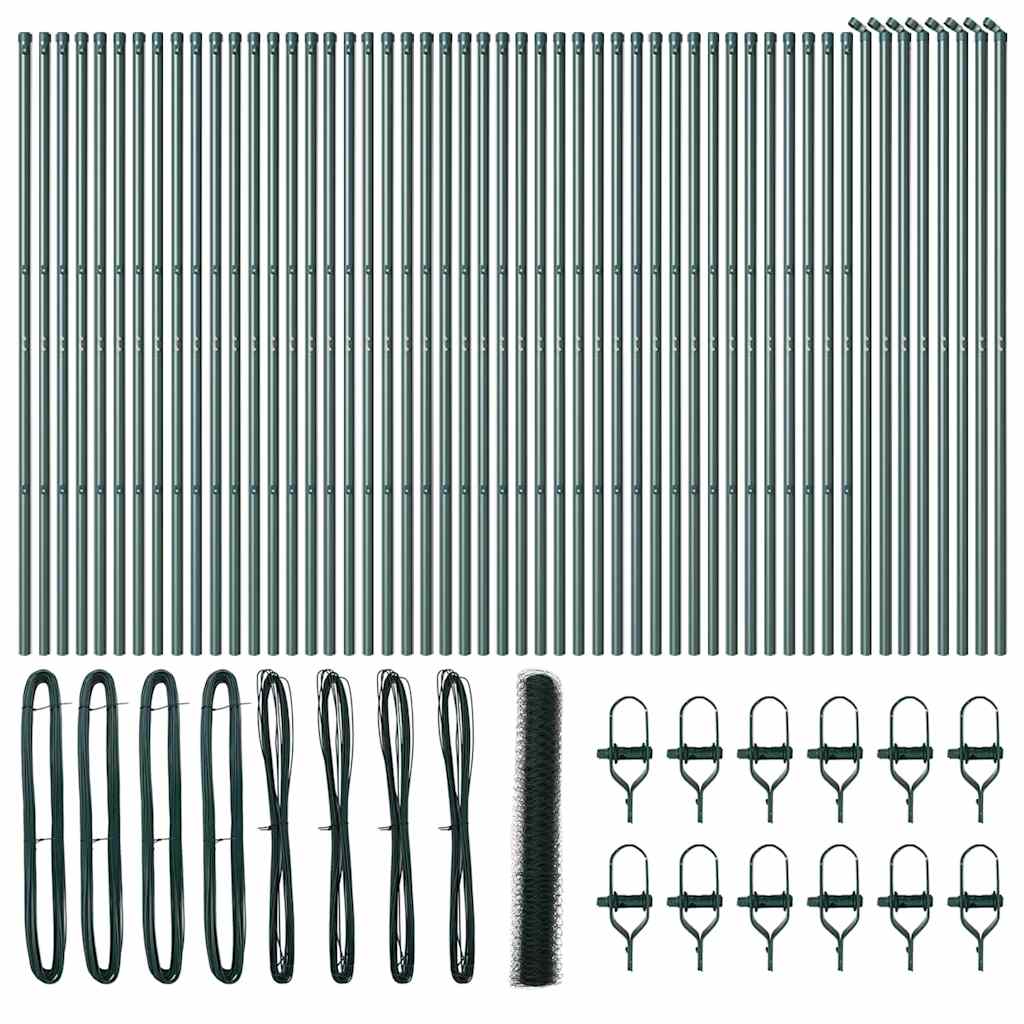 Hexagonal Fence Ground Fix 100 x 1.2 m PVC-Coated Steel Green