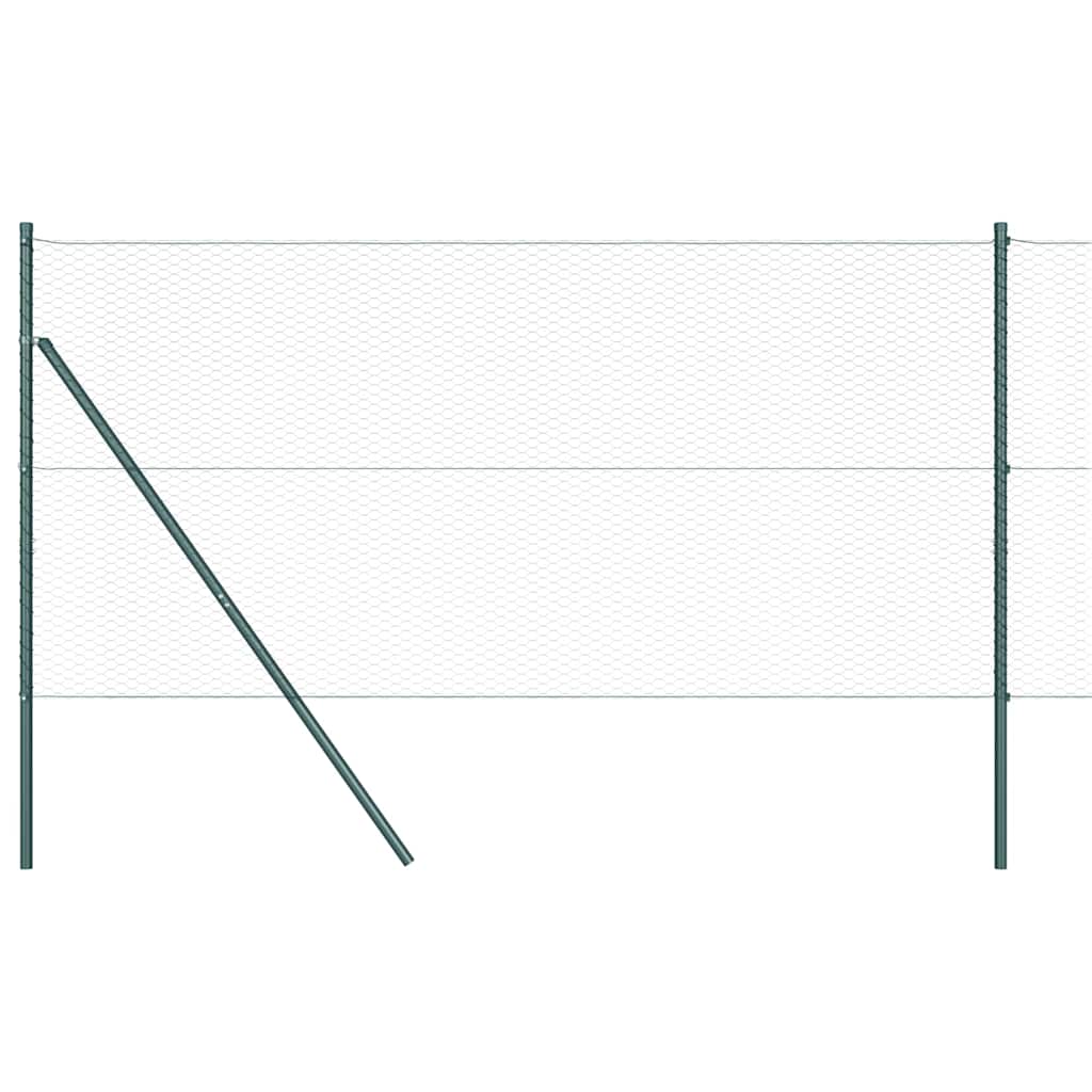 Hexagonal Fence Ground Fix 100 x 1.4 m PVC-Coated Steel Green
