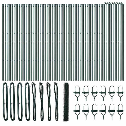 Hexagonal Fence Ground Fix 100 x 1.4 m PVC-Coated Steel Green