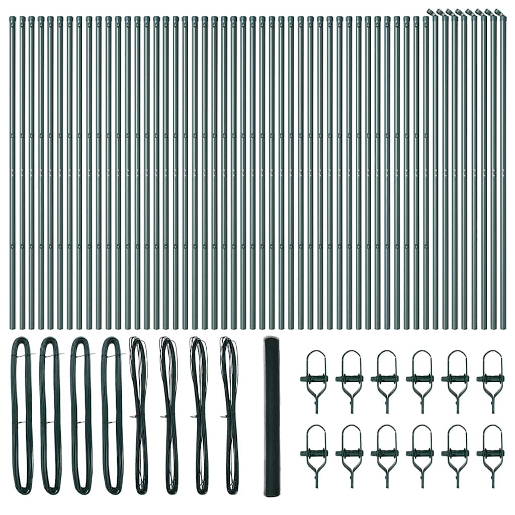 Hexagonal Fence Ground Fix 100 x 1.5 m PVC-Coated Steel Green