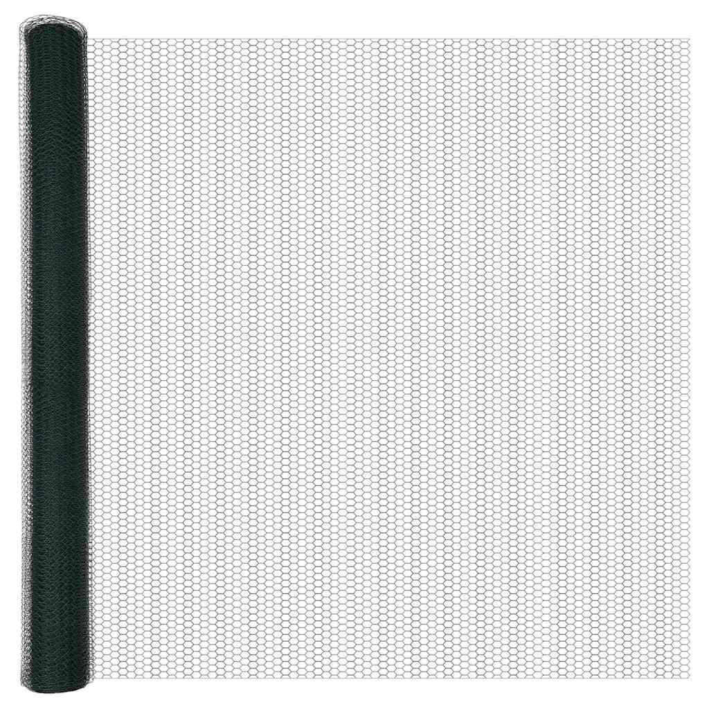 Hexagonal Fence Ground Fix 100 x 1.6 m PVC-Coated Steel Green