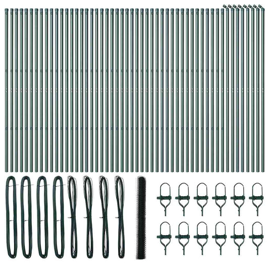 Hexagonal Fence Ground Fix 100 x 1.6 m PVC-Coated Steel Green