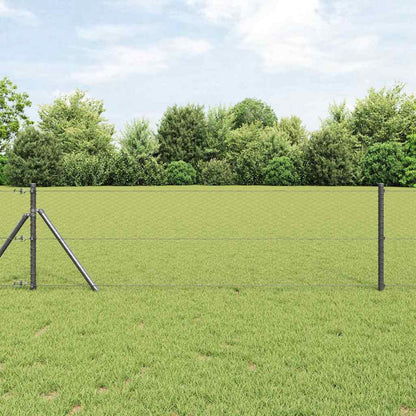 Hexagonal Fence Ground Fix 10 x 0.6 m PVC-Coated Steel Grey
