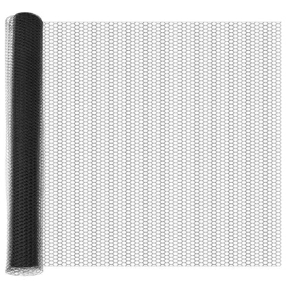 Hexagonal Fence Ground Fix 10 x 1 m PVC-Coated Steel Grey Mesh