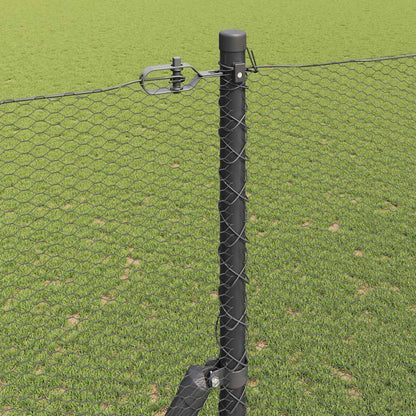 Hexagonal Fence Ground Fix 10 x 1.5 m PVC-Coated Steel Grey