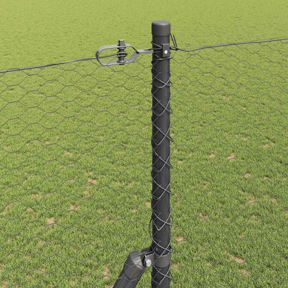 Hexagonal Fence Ground Fix 10 x 1.5 m PVC-Coated Steel Grey
