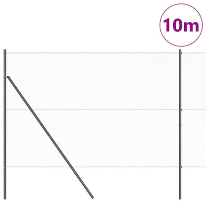 Hexagonal Fence Ground Fix 10 x 1.6 m PVC-Coated Steel Grey