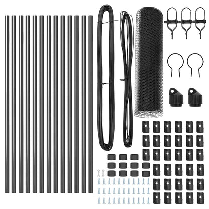 Hexagonal Fence Ground Fix 25 x 0.5 m PVC-Coated Steel Grey