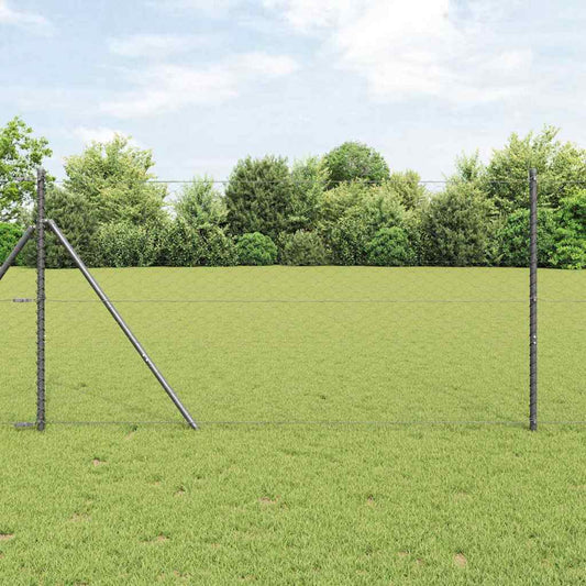 Hexagonal Fence Ground Fix 25 x 1.4 m PVC-Coated Steel Grey