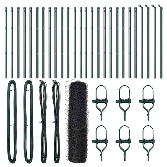 Hexagonal Fence Ground Fix 50 x 0.4 m PVC-Coated Steel Grey